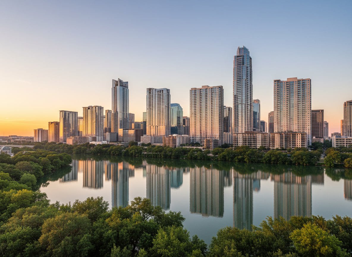 Austin skyline at golden hour